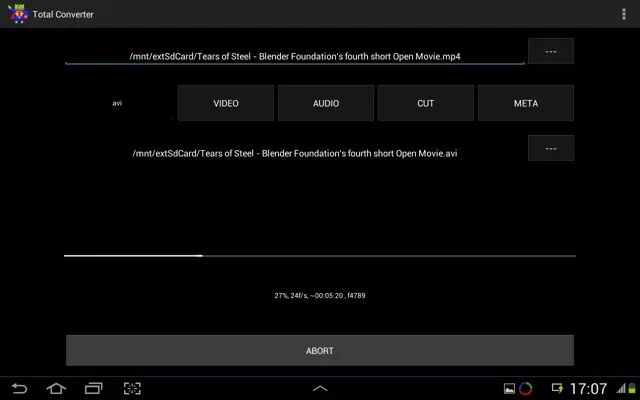 Video Converter ARMv6 Codec android App screenshot 0